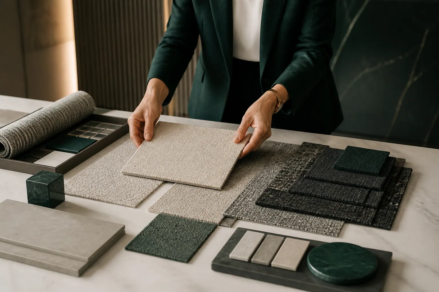 Carpet samples being specified